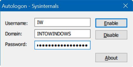 Autologon Windows 10